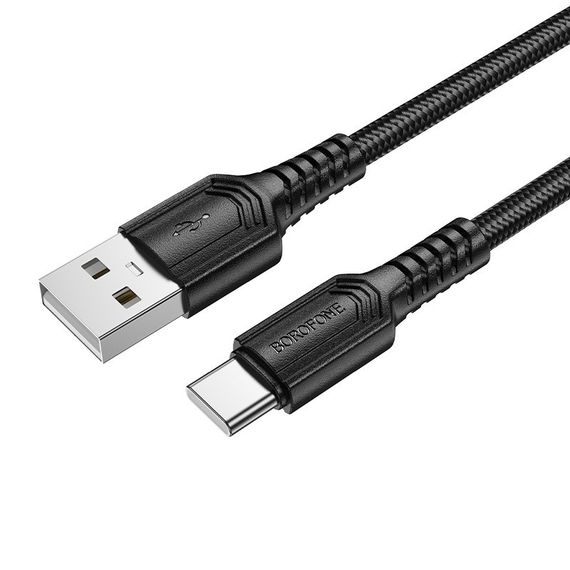 Дата кабель Borofone BX116 Certain USB to Type-C 3A (1m) Black | Зображення 1