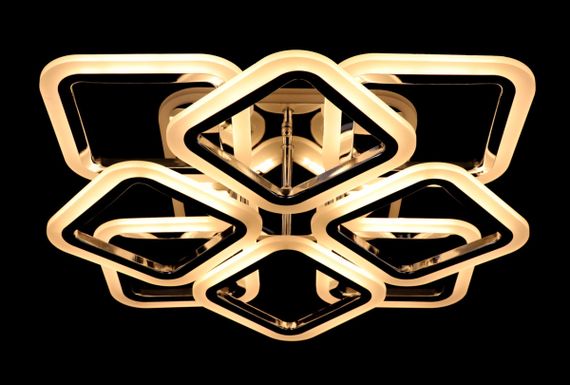 Люстра світлодіодна стельова LED світильник для квартири на стелю лед з пультом 25752 Хром 11х50х50 см. | Зображення 2