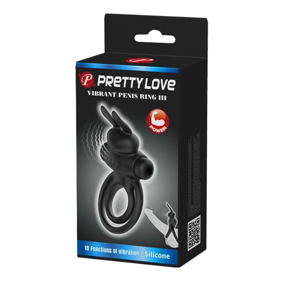 Ерекційне кільце - Pretty Love Vibrant Penis Ring III Black | Зображення 1