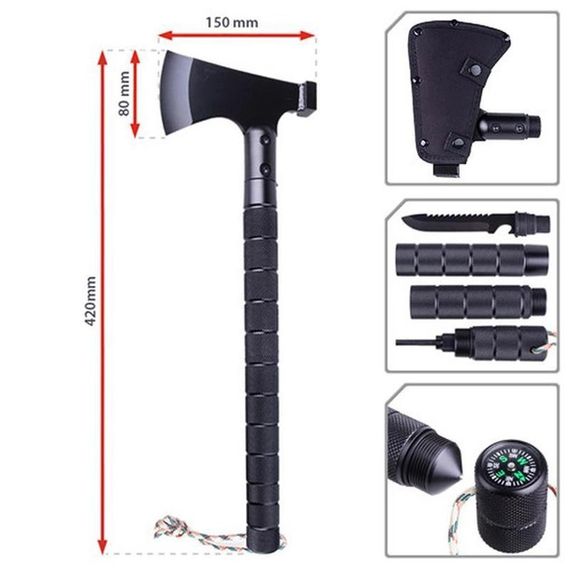 Топор тактический, набор для выживания 9в1 VT36 туристический GD-53 | Зображення 2