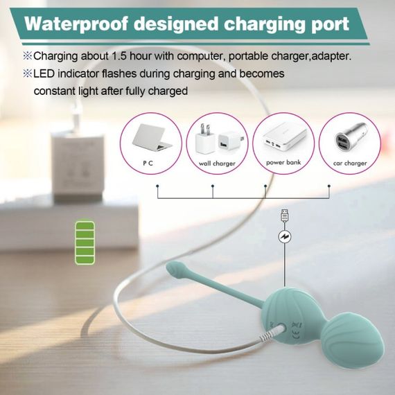 Набір вагінальних віброкульок Every Night Toys Hailey, 4 шт, з дистанційним пультом, бірюзовий sexstyle | Зображення 5