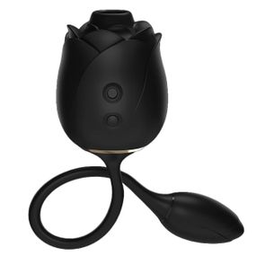 Стимулятор клітора з ефектом всмоктування та вібруючим яйцем Fifty Shades of Grey у вигляді троянди, чорний sexstyle