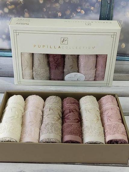 Рушники Pupilla Single 30х50см Бамбук набір 6шт