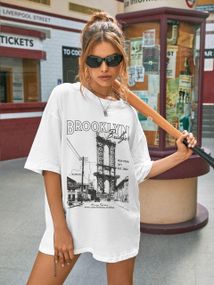 Футболка жіноча з принтом повсякденна XL Білий