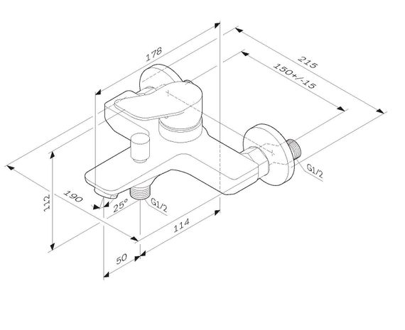 Змішувач для ванни та душу AM.PM X-Joy чорний (F85A10022) | Зображення 1