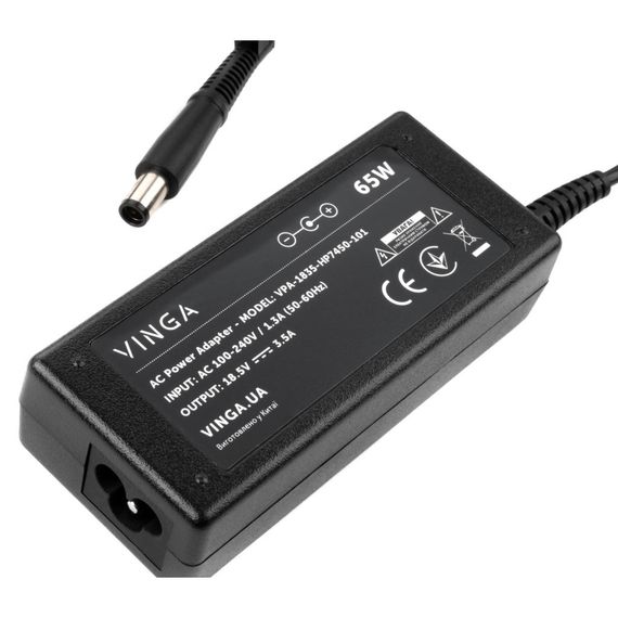 Блок живлення до ноутбуку Vinga HP 65W 18.5V 3.5А 7.4*5.0 (VPA-1835-HP7450-101) | Зображення 1
