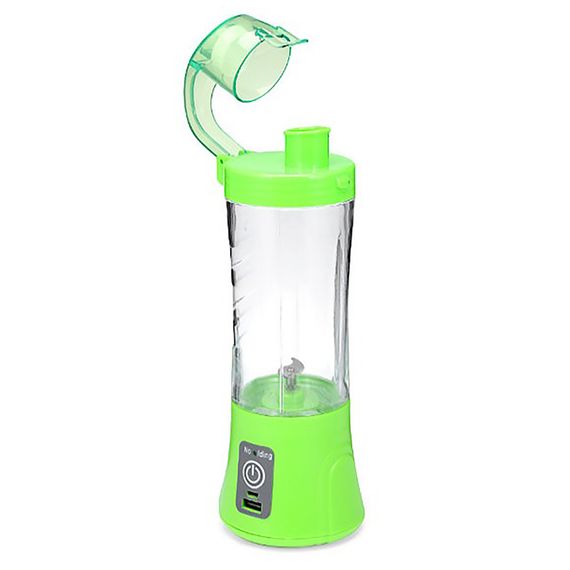 Аккумуляторный мини-блендер на 400мл Juicer NG-01, 2000мАч, USB, Зеленый / Блендер-шейкер с PowerBank | Зображення 4