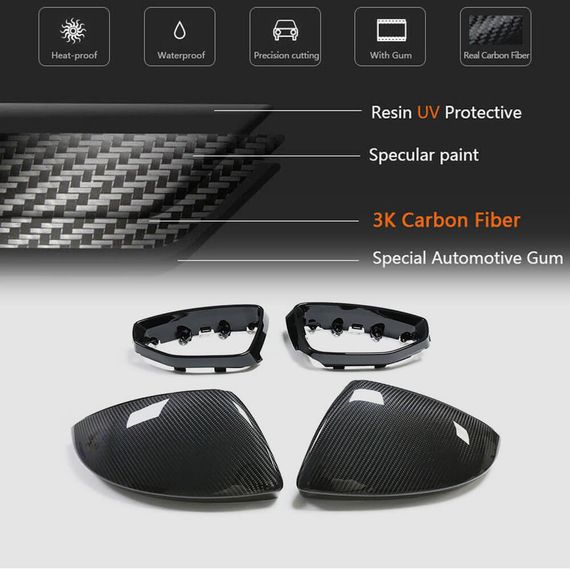 Замена накладок на зеркала LHD (Карбон) V2 для Ауди A6 C8 2018- гг | Зображення 4