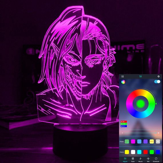 Акриловий світильник-нічник керування з телефона Ерен Єгер tty-n001737