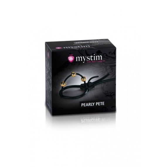 Лассо на пенис для электростимуляции Mystim Pearly Pete, черный sexstyle | Зображення 2