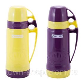 Термос Kamille Glass Violet 600мл зеркальная колба и 2 чашки KM-2030
