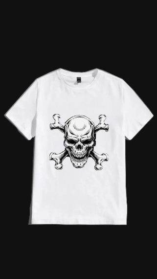 Футболка мужская с принтом повседневная XL Белая