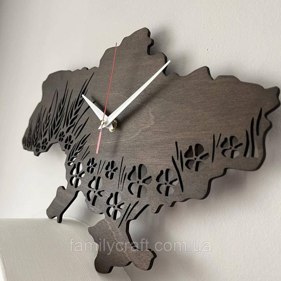 Настінний годинник Карта України з фанери Патріотичний дерев'яний годинник | Зображення 6