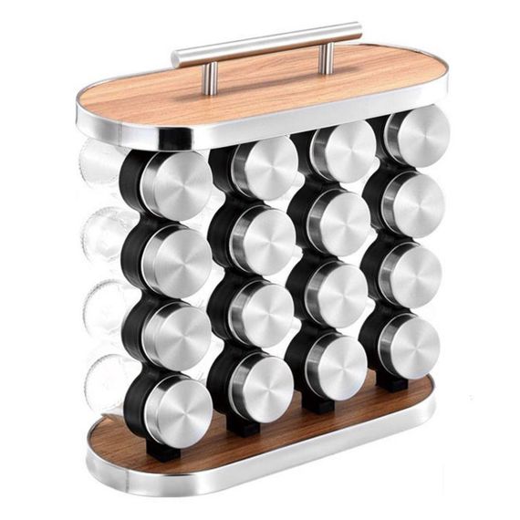 Набір баночок для спецій 16 шт, на підставці / Органайзер для зберігання приправ / Ємності для спецій | Зображення 2