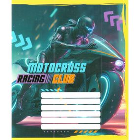 Тетрадь ученическая "Мотокрос" 012-500103K-3 в клетку, 12 листов (959050)