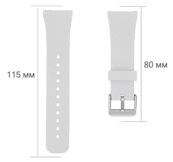 Силиконовый ремешок Primo Classic Shape для Samsung Gear Fit 2 / Fit 2 Pro (SM-R360 / R365) - White | Зображення 4