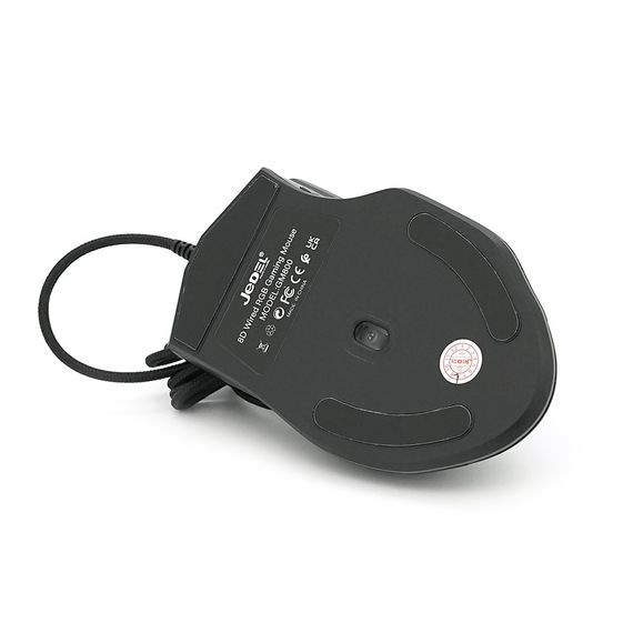 Миша провідна JEDEL GM800, 8 кнопок, 1200/1800/2400/3600/4800/7200DPI, кабель 1,5 м. RGB підсвічування. 128х77х40мм. Black. Box | Зображення 3