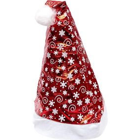 Шапка новогодняя "Санта-Клауса" 6241-5-1 со снежинками