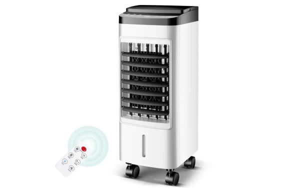 Охладитель воздуха Germatic SK-001J, (120W, сенсорные кнопки, пульт, экран, колеса, автовращение, емкость - 5,5л, 2 контейнера для