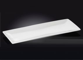 Блюдо порцелянове Wilmax WL-992015 прямокутне 30.5×12 см біле для суші канапе закусок