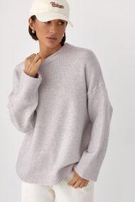 В’язаний однотонний джемпер вільного фасону - лавандовий цвет, ONE SIZE (є розміри)