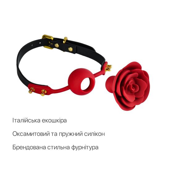 Розкішний кляп у вигляді троянди Zalo - Rose Ball Gag, подвійне використання | Зображення 2