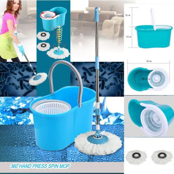 Універсальна швабра з віджимом-центрифугою та відром Easy Mop Кругла Швабра. AQ-520 Колір: синій | Зображення 2