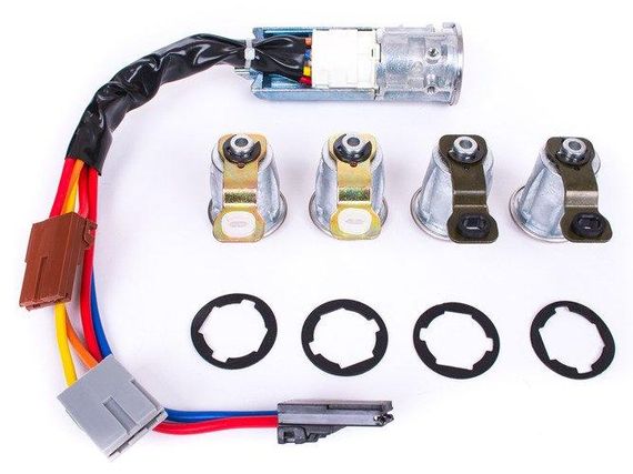 Citroen Berlingo (96-07) замок зажигания (без иммобилайзера) в сборе + 4 дверных личинки, Ситроен Берлинго | Зображення 1