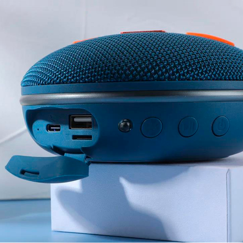 Портативная Bluetooth колонка TG648 с функцией громкой связи, радио, карабин, синяя | Зображення 2