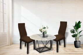 Жаккардовые чехлы на стулья Roza без юбки Коричневые