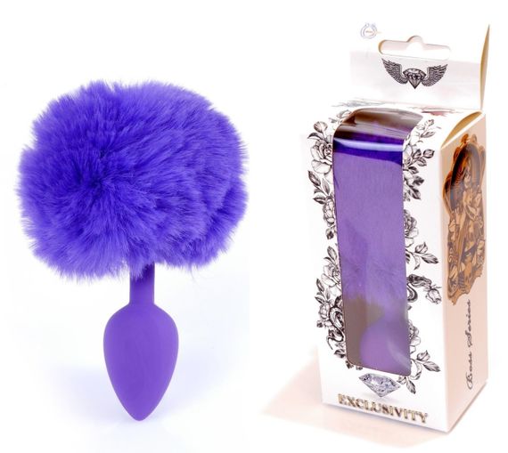 Анальна пробка (розмір S) з хвостом Boss Series - Silicon PLUG Bunny Tail Purple, BS6400101 Sex Aura
