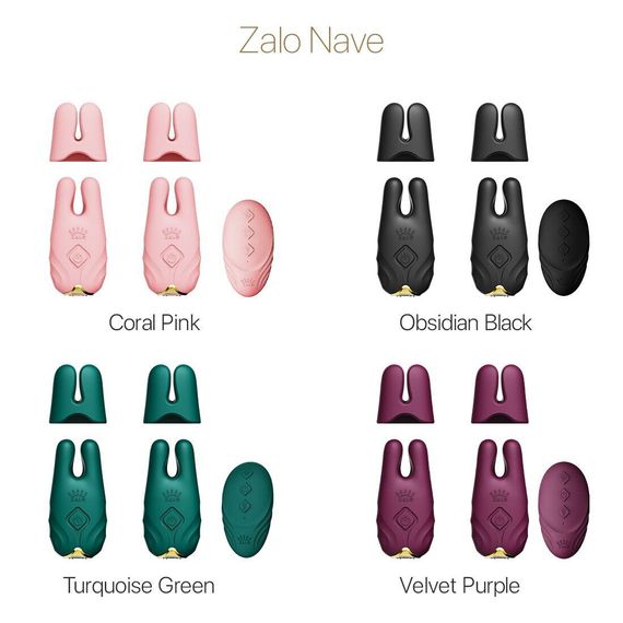 Смарт-вібратор для грудей Zalo - Nave Turquoise Green, пульт ДК, робота через додаток | Зображення 7