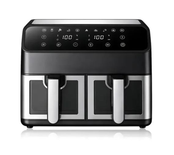 Аэрофритюрница Domotec MS-3226 air fryer 2 отсека общий объем 13 литров с дисплеем 4800 Вт Черный