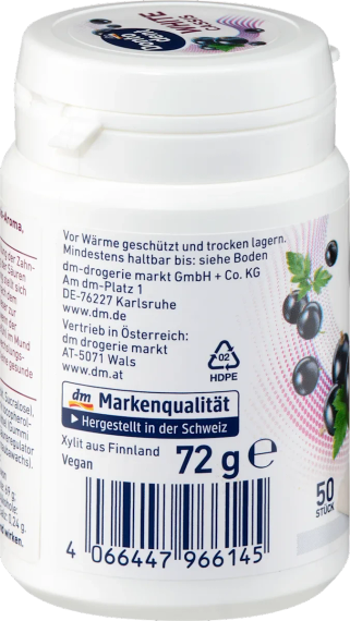 Жувальна гумка dm Dontodent White Cassis з ксилітом без цукру для захисту зубів та свіжості подиху, 50 шт. | Зображення 3