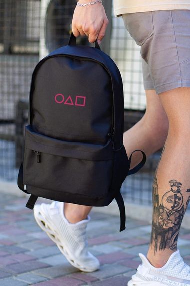 Повсякденний рюкзак шкільний для хлопчика/дівчинки Without з принтом Гра В Кальмара Black