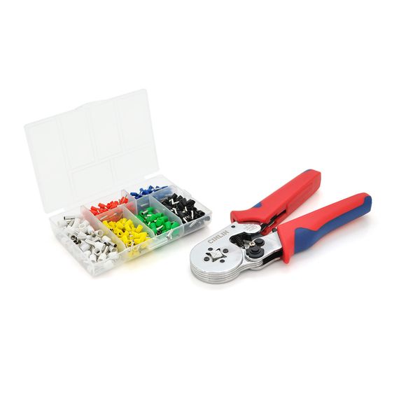 Крімпер CINLINELE HCS8 6-4 для обтиску кабельного накінечника, orange + набір кабельних наконечників (VE0508,