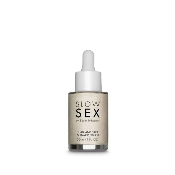 Суха олія-шимер для волосся та тіла Bijoux Indiscrets Slow Sex Hair and skin shimmer dry oil | Зображення 1