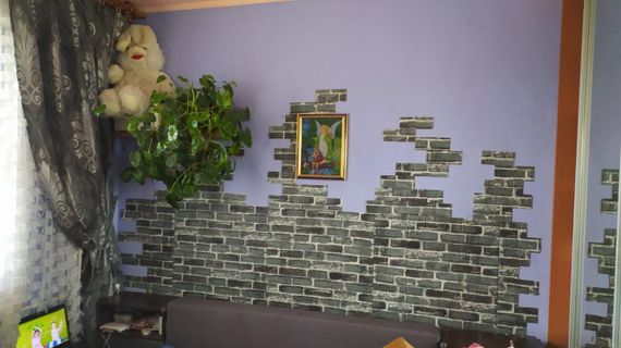 3D панель самоклеящая 70*77*0,5 см Обои под кирпич Самоклейка 3Д Кирпич Екатеринославский Серый | Зображення 5