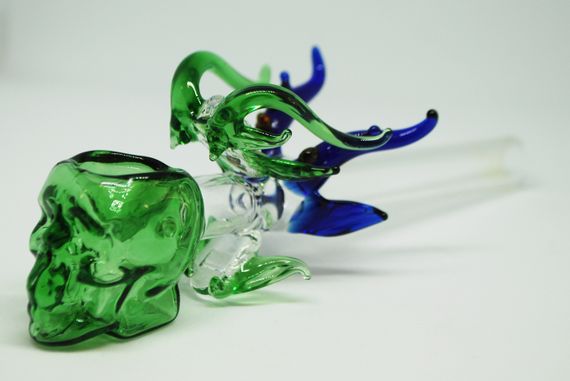 Стеклянная трубка Dragon Skull Синий | Зображення 2
