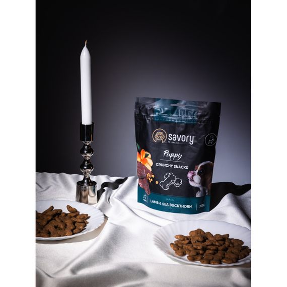 Хрусткі ласощі Savory Puppies Lamb and Sea Buckthorn для цуценят усіх порід для здорового росту з ягням та обліпихою 200 г | Зображення 4