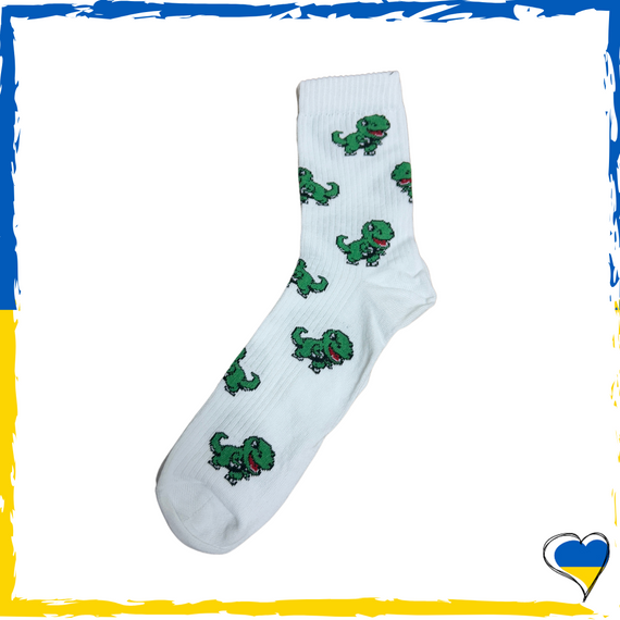 Шкарпетки чоловічі принт Динозавр. Шкарпетки з приколами. Носки принт 40-45