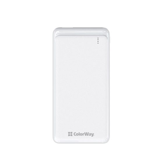 Павербанк 10000 mAh ColorWay CW-PB100LPF2WT slim білий