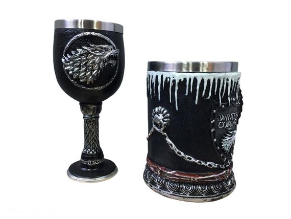 Подарочный Набор Кружка Чашка Бокал 3D Игра Престолов Game Of Thrones Winter Is Coming Stark Старк | Зображення 4