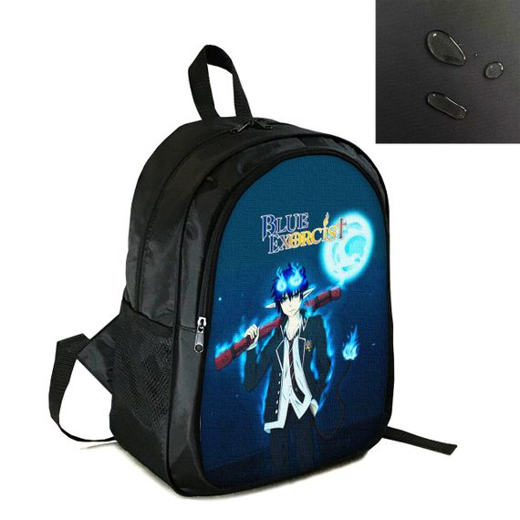 Рюкзак городской/школьный 38×28 см с принтом Аниме Синий Экзорцист два отдела, детский, подростковый, мужской, женский (4100)