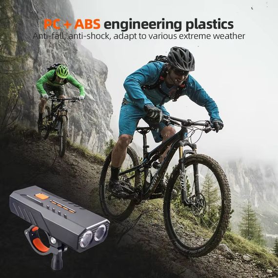 Перезаряджаємий велосипедний ліхтар BC25S, Вологостійкий ліхтар для велосипедів, Водостійкий велоліхтар KI-36 | Зображення 6