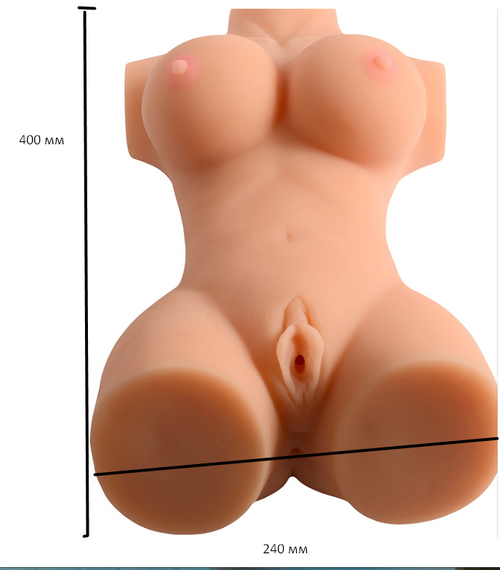 Мастурбатор-торс Busty Lady Solid Silicone Sexy Doll вагина-анус без вибрации телесный Sex Aura | Зображення 1