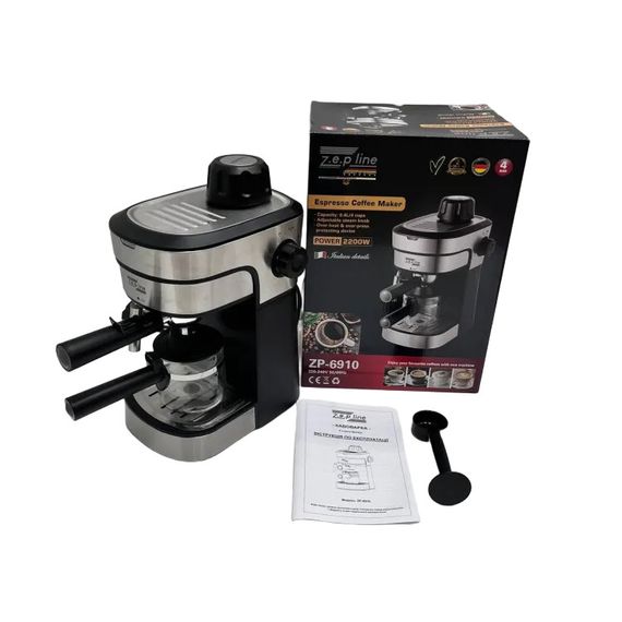 Кавоварка еспресо на 4 стакана 2200Вт XPRO ZP-6910 (45455-ZP-6910_1428) | Зображення 2