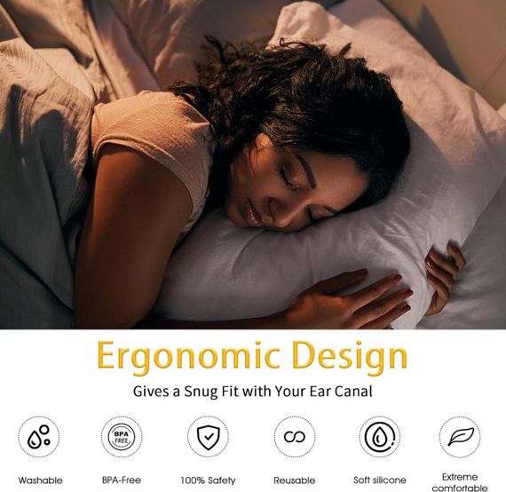 Беруші Naradoo 32дБ силіконові багаторазові для сну, шумозахисту, подорожей, плавання, концертів, кейс | Зображення 2