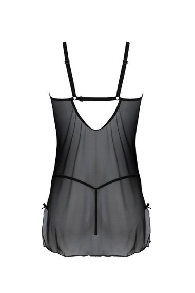 Пеньюар Passion DROSERA CHEMISE black, S/M, кружевной лиф со стрепами, трусики в комплекте Sex Aura | Зображення 3