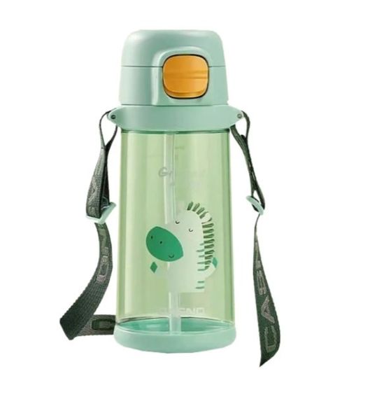 Пляшка для води Casno 690 мл KXN-1219 Зелена (Зебра) з соломинкою TRITAN (KXN-1219_Green)